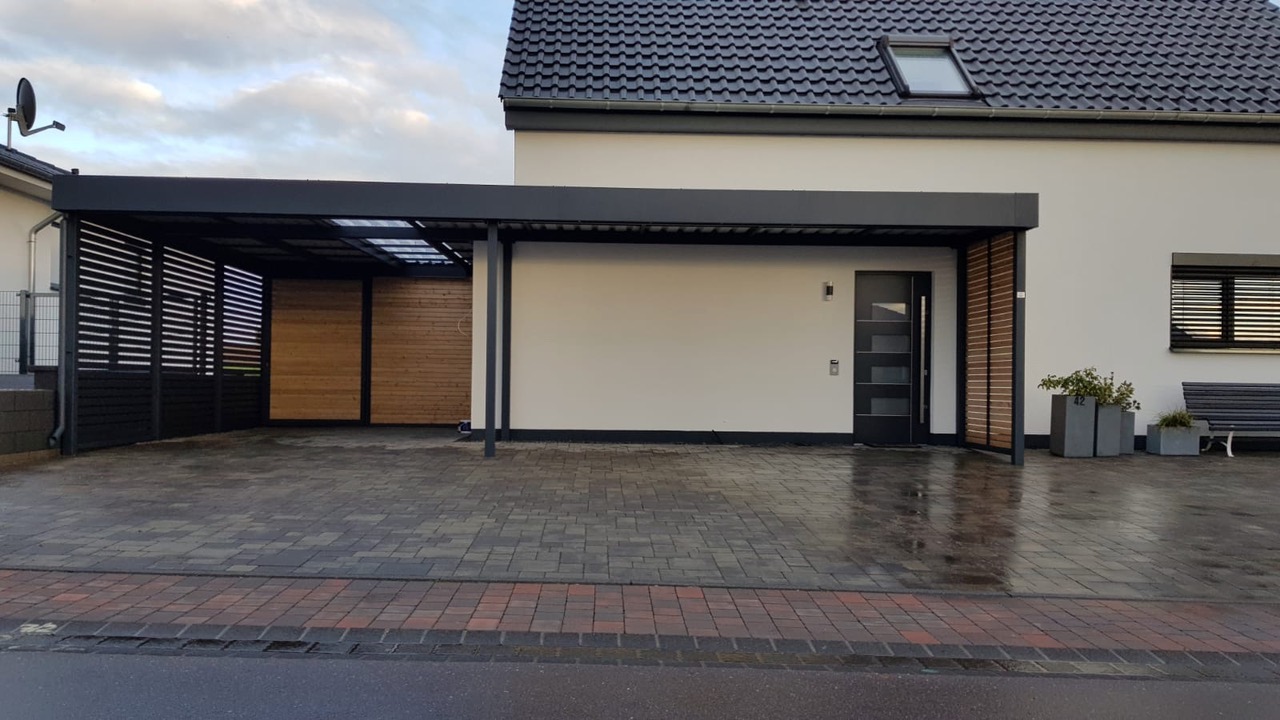 Carport mit Eingangsüberdachung - Carportmaster Projekt 20-C-2063 - 54313 Zemmer-Rodt - Carportbild 01