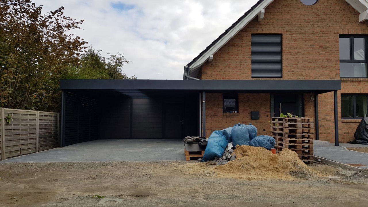 Carport mit Eingangsüberdachung - Carportmaster Projekt 20-C-2754 - 27474 Cuxhaven - Carportbild 01