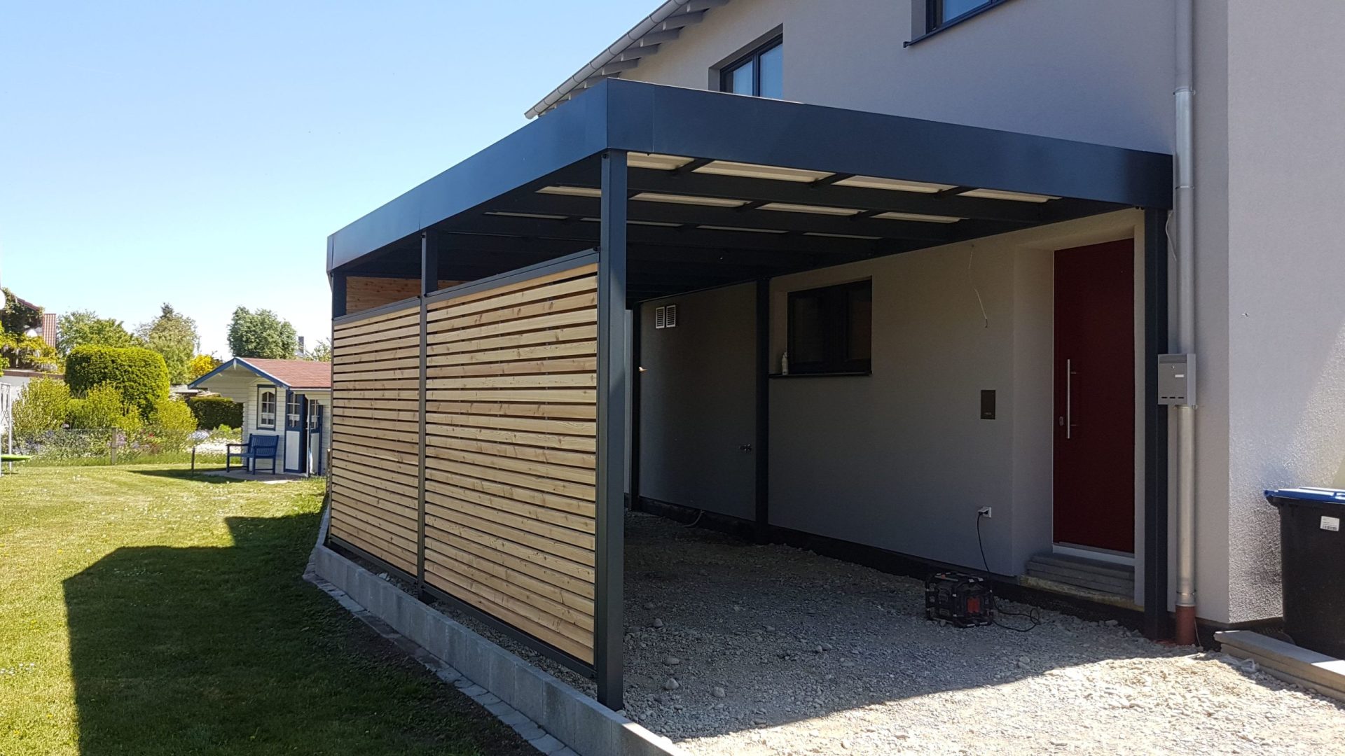 Carport mit Schuppen - Carportmaster Projekt 18-F-2108 - 82269 Geltendorf - Carportbild 01