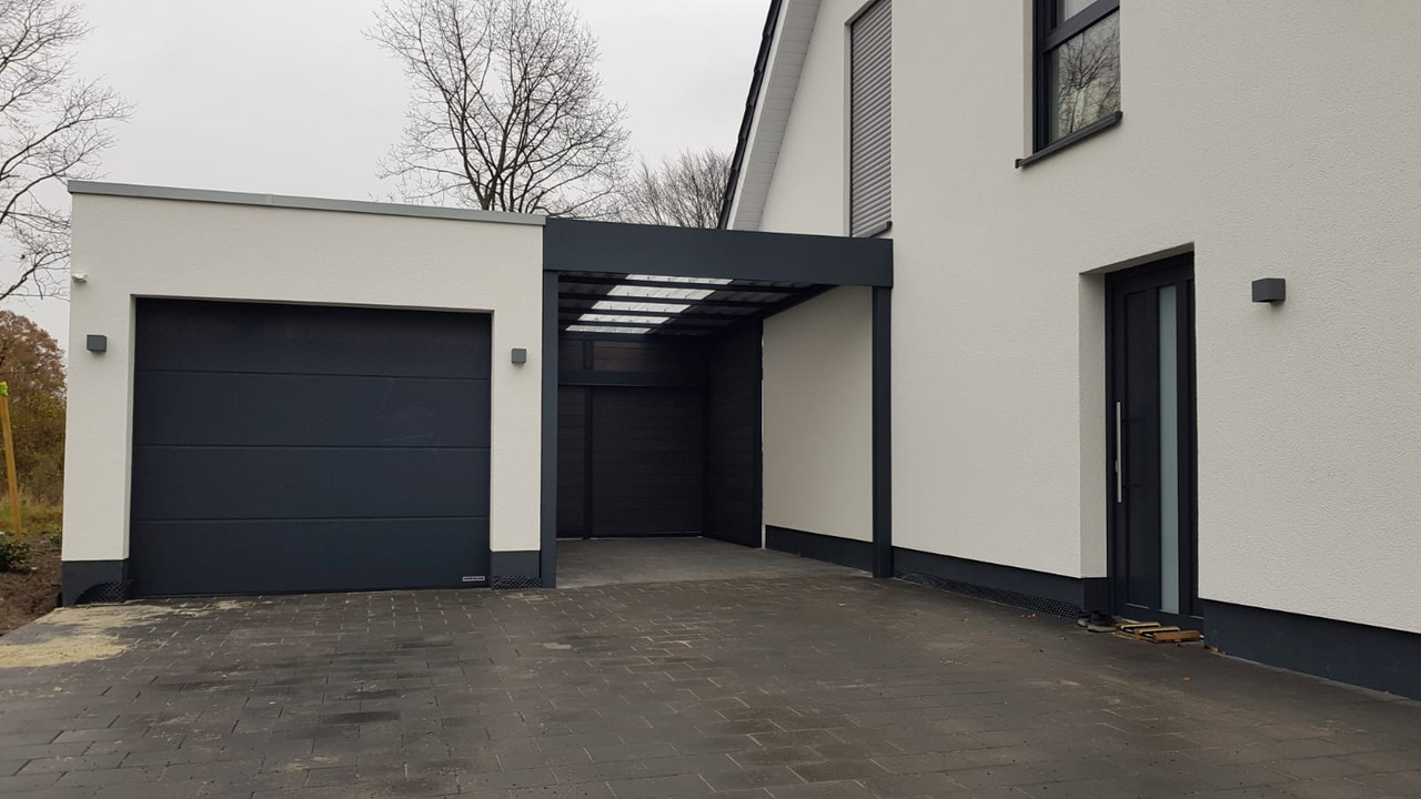 Carport mit Schuppen - Carportmaster Projekt 20-F-2787 - 48429 Rheine - Carportbild 01