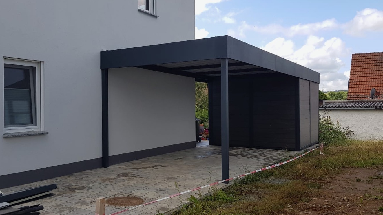 Carport mit Schuppen - Carportmaster Projekt 21-P-3239 - 99441 Mellingen - Carportbild 01