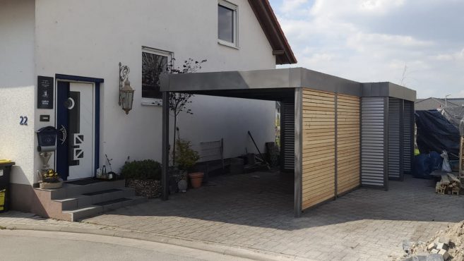 Carport mit Schuppen - Carportmaster Projekt 22-P-2997 - 67583 Guntersblum - Carportbild 01