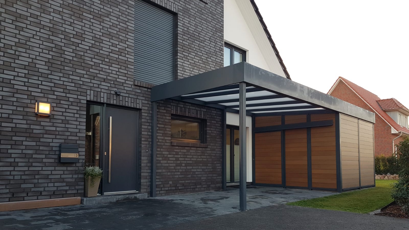 Carport mit Schuppen - Carportmaster Projekt 21-P-3226- 27777 Ganderkesee - Carportbild 01