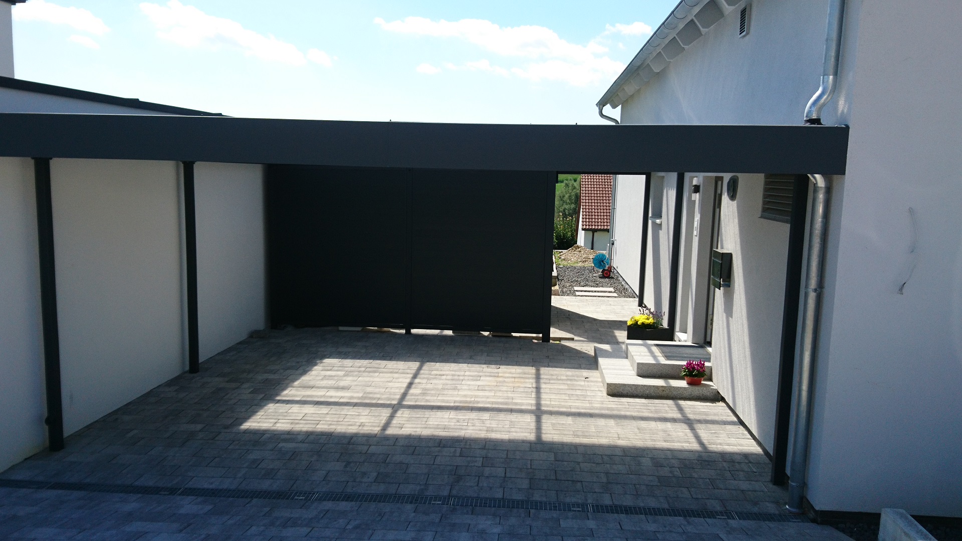 Doppelcarport mit Schuppen - Carportmaster Projekt 17-P-1750 - 86495 Eurasburg - Carportbild 01