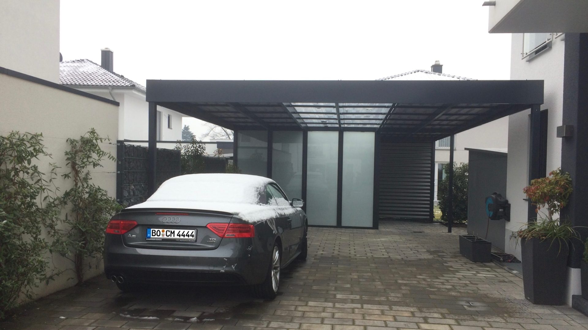 Doppelcarport mit Schuppen - Carportmaster Projekt 17-P-1795 - 46535 Dinslaken - Carportbild 01