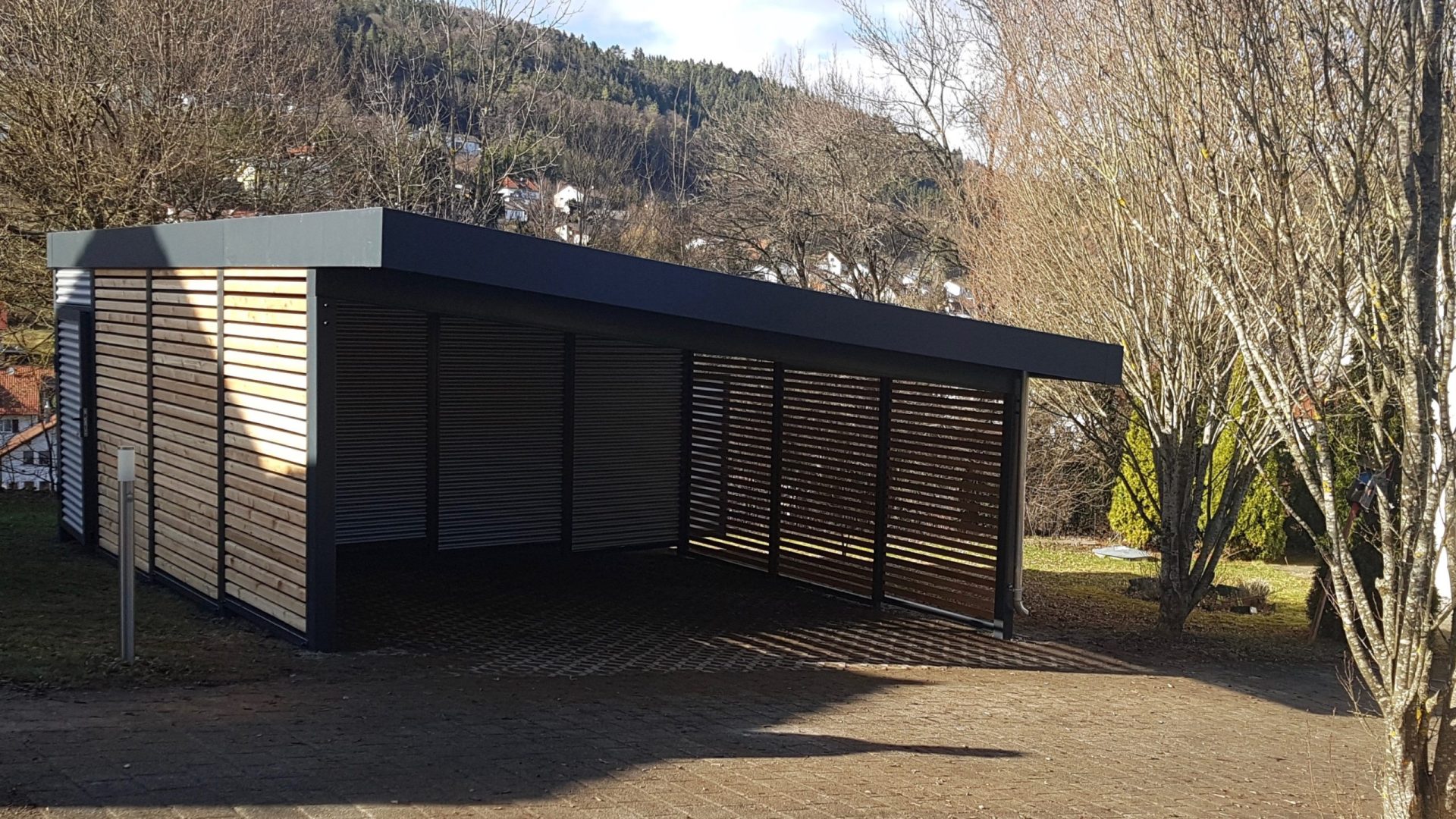 Doppelcarport mit Schuppen - Carportmaster Projekt 18-C-2052 - 72160 Horb-am-Neckar - Carportbild 01