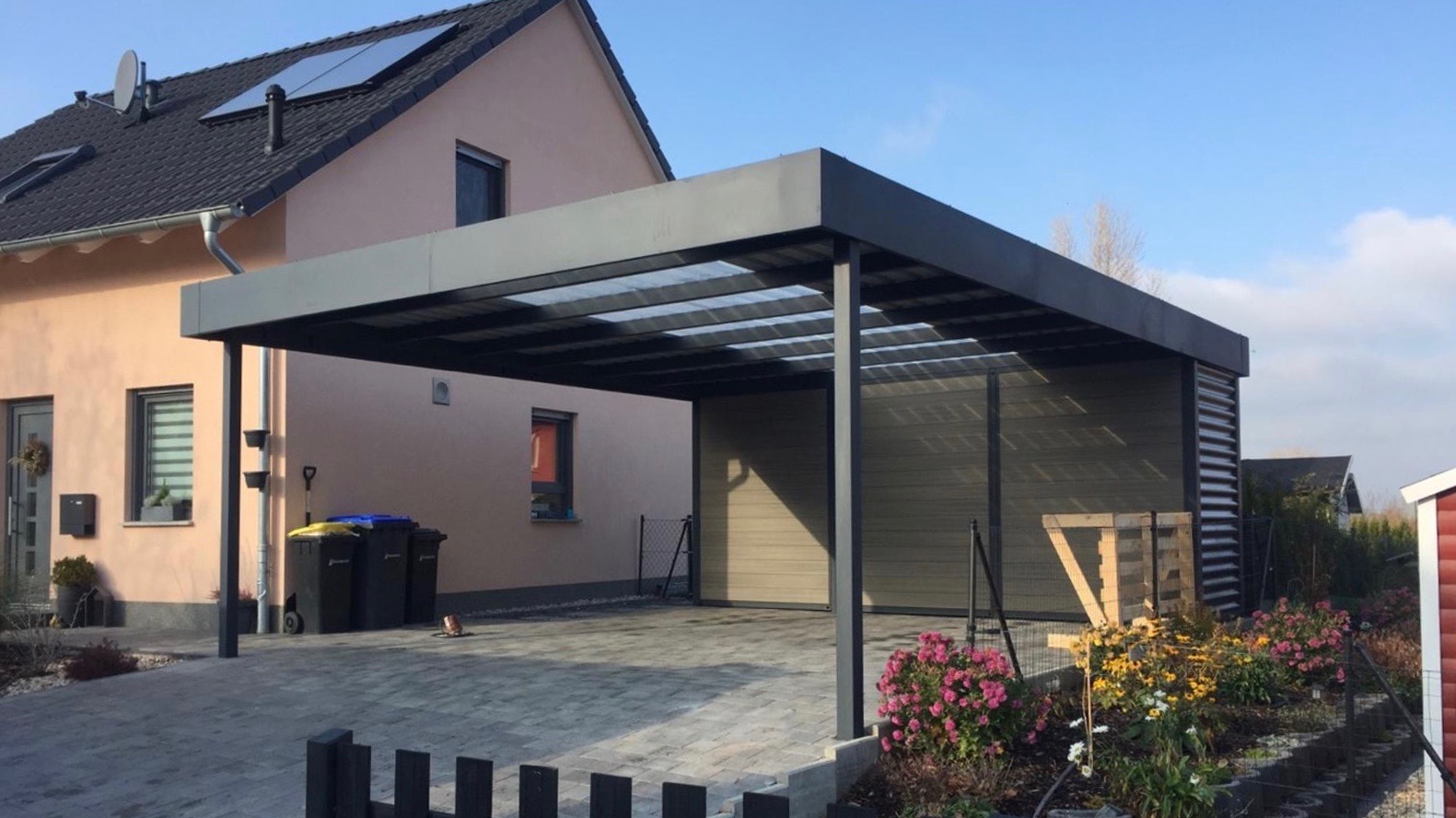 Doppelcarport mit Schuppen - Carportmaster Projekt 18-C-2309 - 06179 Teutschenthal - Carportbild 01