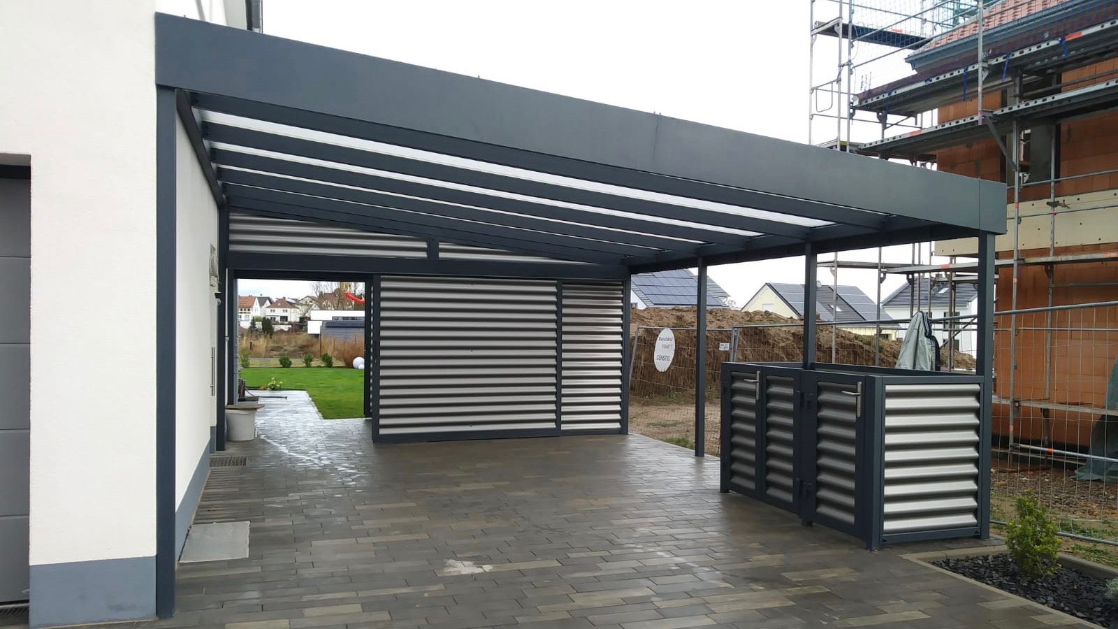 Doppelcarport mit Schuppen - Carportmaster Projekt 18-F-1959 - 55294 Bodenheim - Carportbild 01