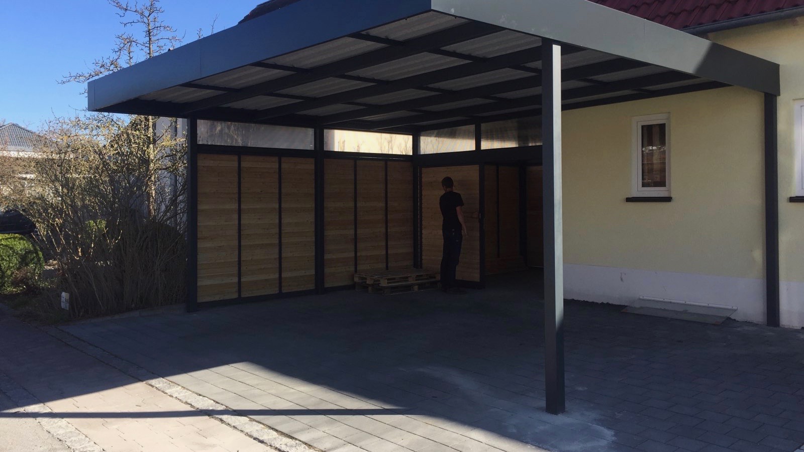 Doppelcarport mit Schuppen - Carportmaster Projekt 18-P-1939 - 91099 Poxdorf - Carportbild 01