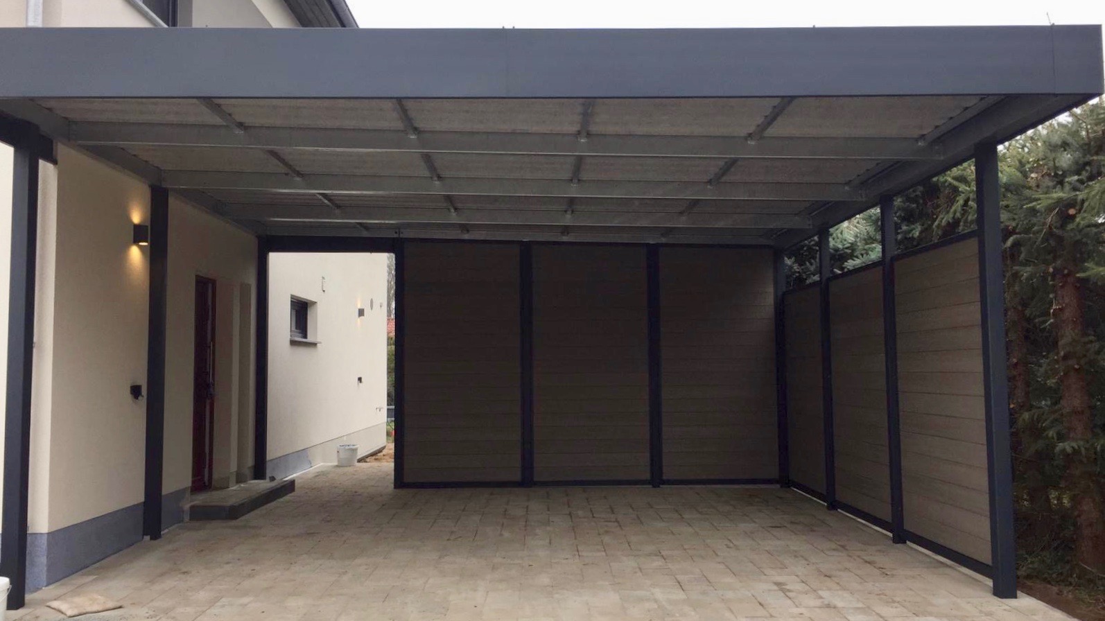 Doppelcarport mit Schuppen - Carportmaster Projekt 19-C-2167 - 15366 Neuenhagen - Carportbild 01