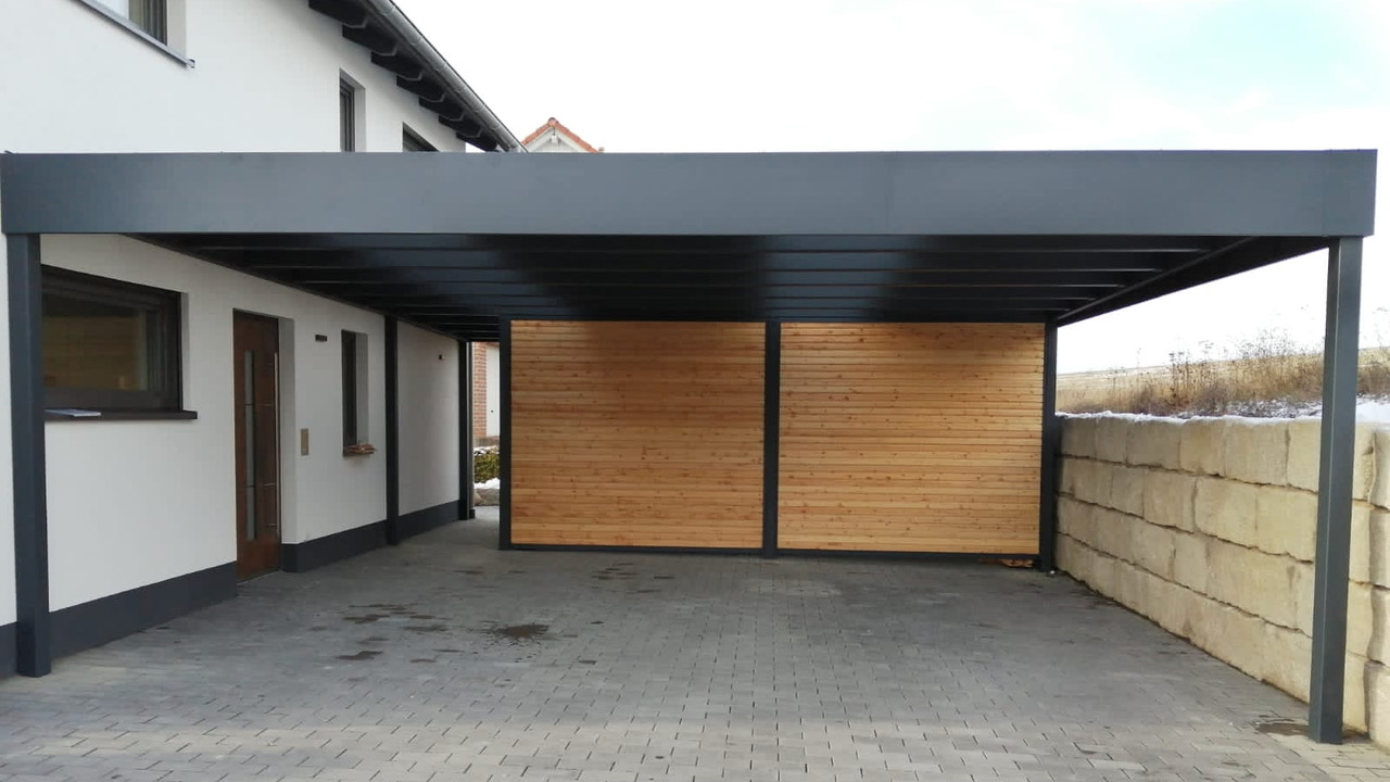 Doppelcarport mit Schuppen - Carportmaster Projekt 20-F-2431 - 97633 Kleineibstadt - Carportbild 01