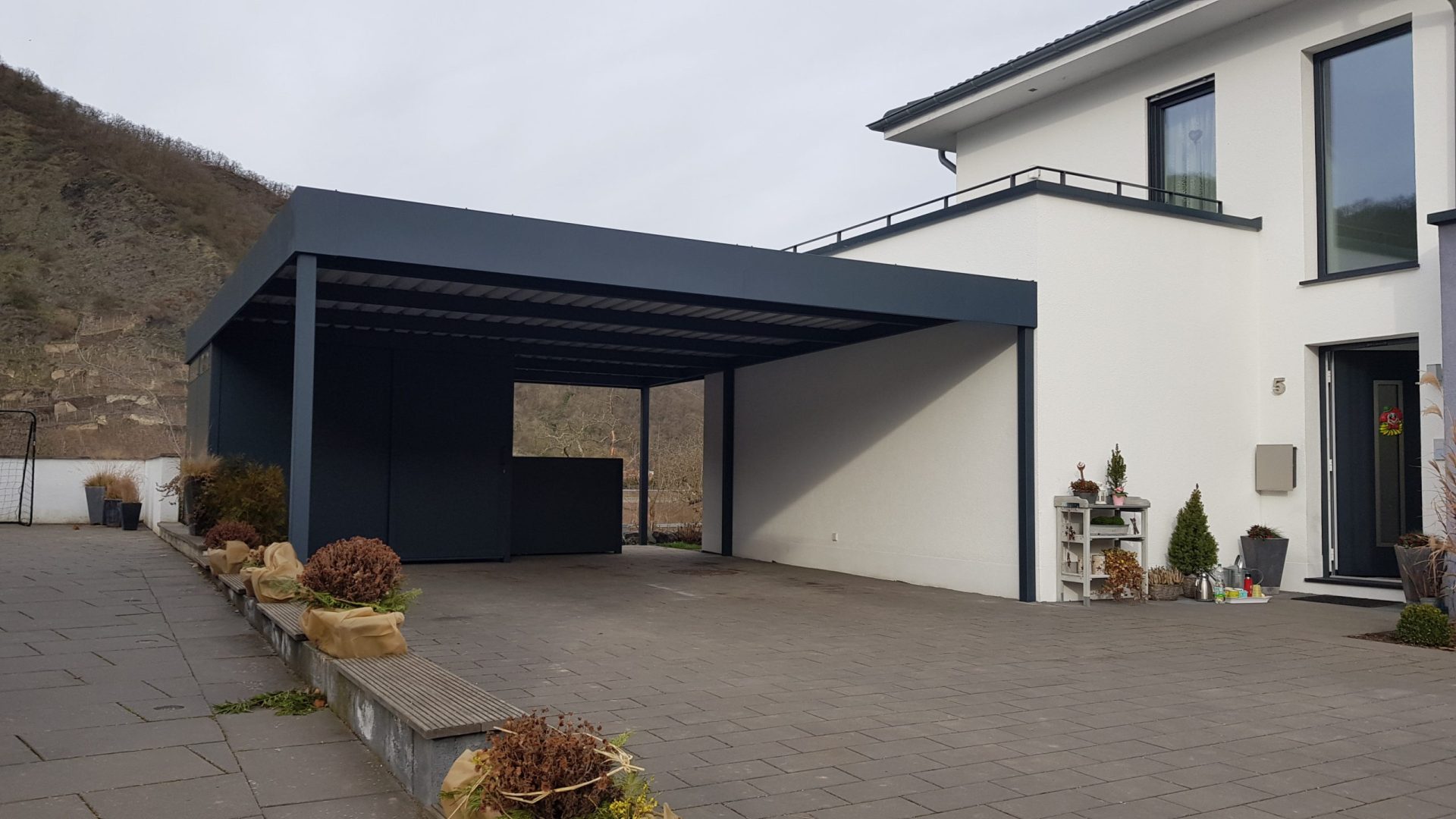 Doppelcarport mit Schuppen - Carportmaster Projekt 20-P-2608 - 56332 Dieblich - Carportbild 01