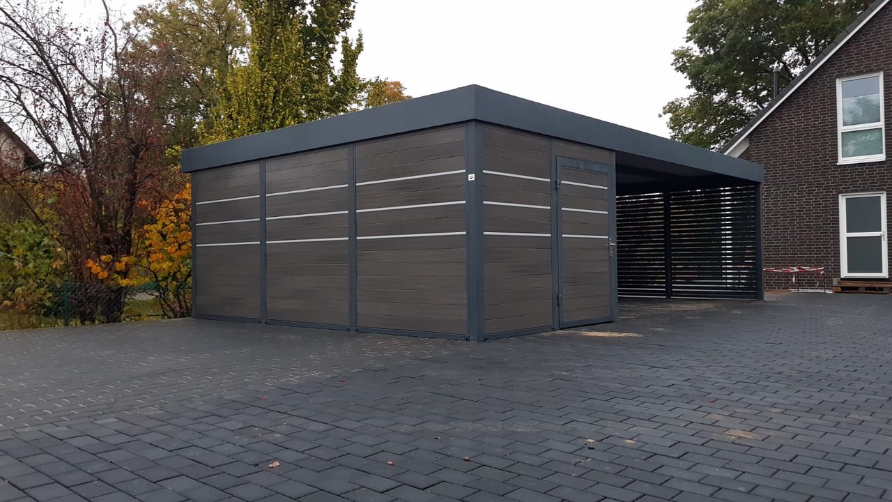 Doppelcarport mit Schuppen - Carportmaster Projekt 20-P-2827 - 29614 Soltau - Carportbild 01