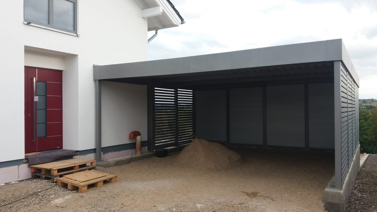 Doppelcarport mit Schuppen - Carportmaster Projekt 20-P-2833 - 56346 St. Goarshausen - Carportbild 01