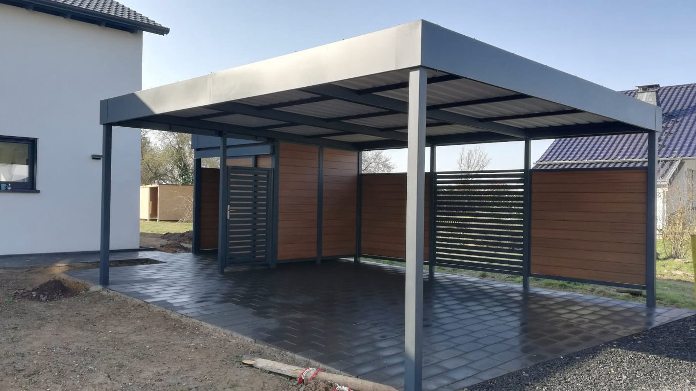 Doppelcarport mit Schuppen - Carportmaster Projekt 21-P-3063 - 53919 Weilerswist - Carportbild 01