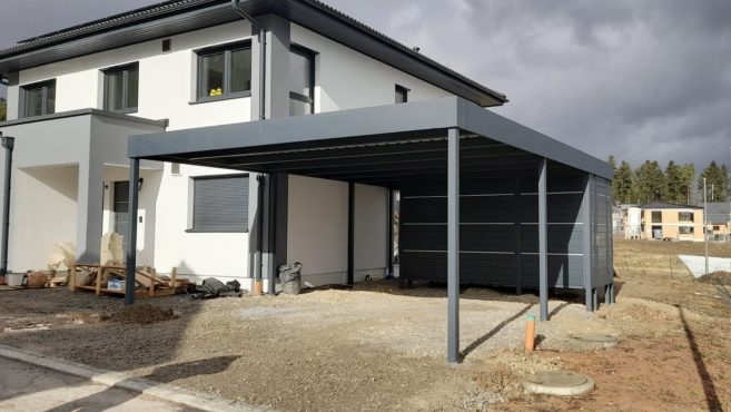 Doppelcarport mit Schuppen - Carportmaster Projekt 22-P-2937 - 75365 Calw - Carportbild 01