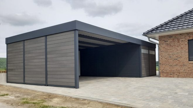 Doppelcarport mit Schuppen - Carportmaster Projekt 22-P-3281 - 19209 Lützow - Carportbild 01