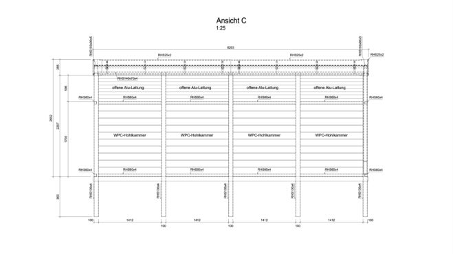 Service CAD - Carport Ansicht C