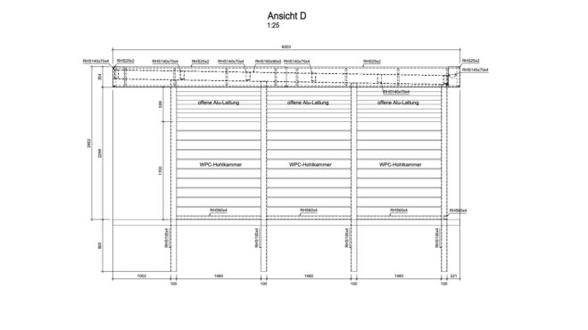 Service CAD - Carport Ansicht D