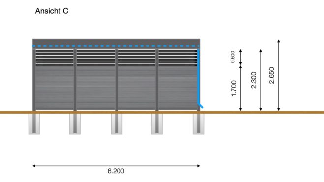 Service CAD - Carport Layout Ansicht C