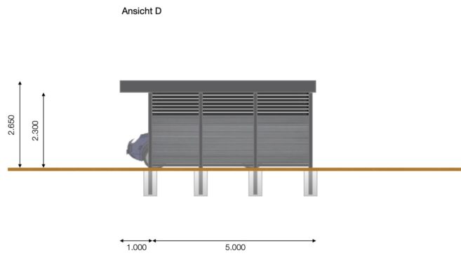 Service CAD - Carport Layout Ansicht D