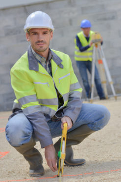 Vermessung des Stellplatzes für den Carport